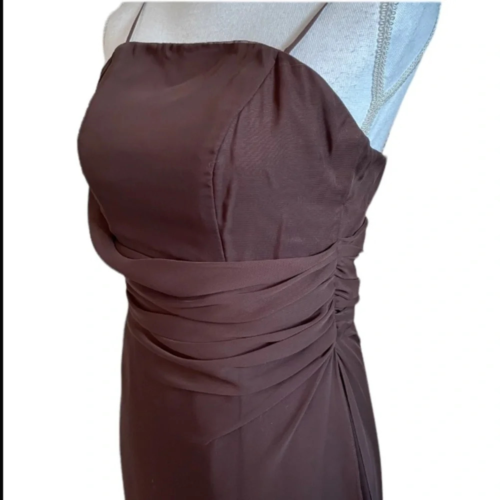 Anthropologie WToo by Watters&Watters chiffon strapless draping bridesmaid dress - Picture 4 of 11